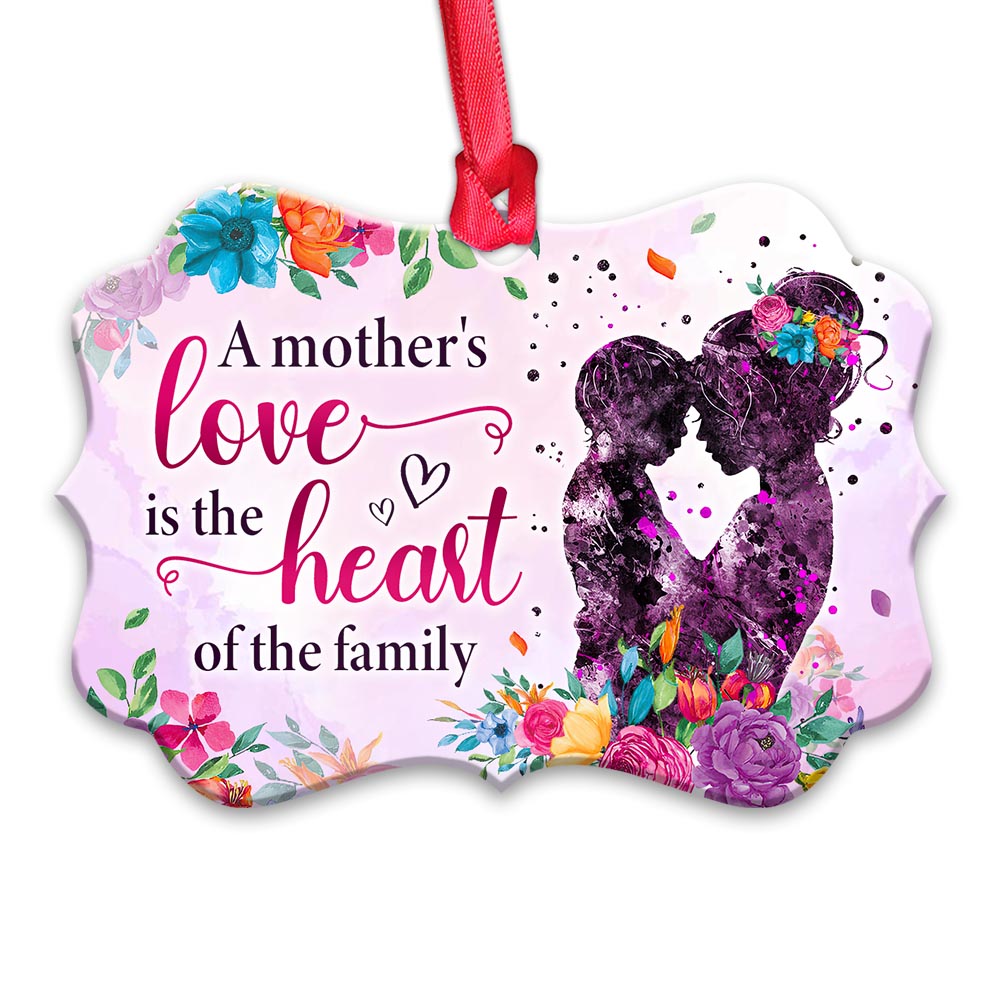 Family Mother Gift A Mothers Love Is The Heart - Horizontal Ornament - Owls Matrix LTD