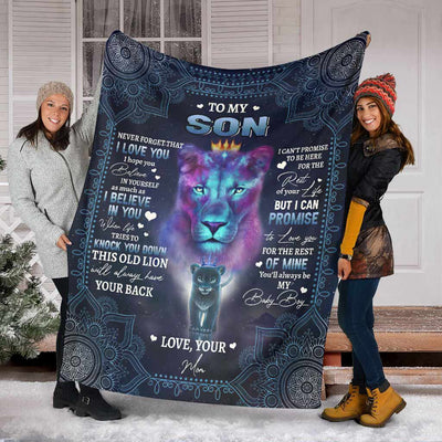 Lion To My Son I Love You This Old Lion - Flannel Blanket - Owls Matrix LTD