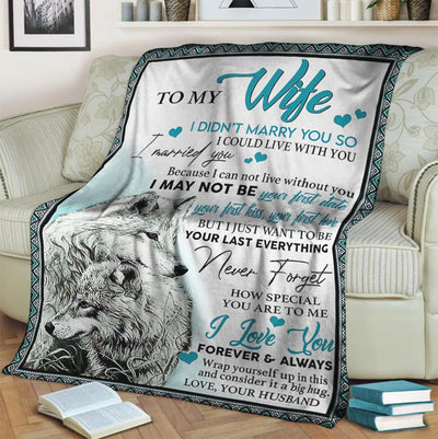 Wolf To My Wife Husband And Wife - Flannel Blanket - Owls Matrix LTD