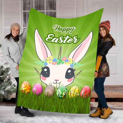 Easter Unicorn Easter Day - Flannel Blanket - Owls Matrix LTD