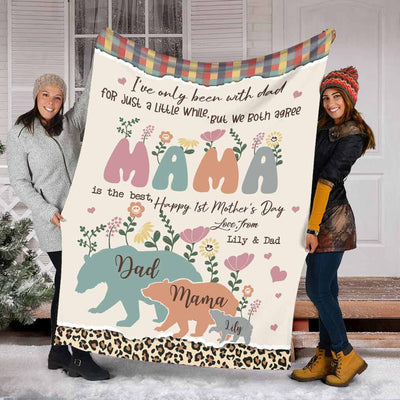 Bear I've Only Been With Dad Personalized - Flannel Blanket - Owls Matrix LTD