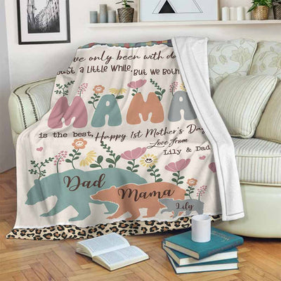 Family I've Only Been With Dad Style Personalized - Flannel Blanket - Owls Matrix LTD