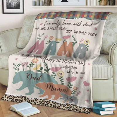 Family I've Only Been With Dad Style Personalized - Flannel Blanket - Owls Matrix LTD