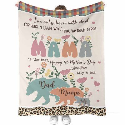 50" x 60" Bear I've Only Been With Dad Personalized - Flannel Blanket - Owls Matrix LTD