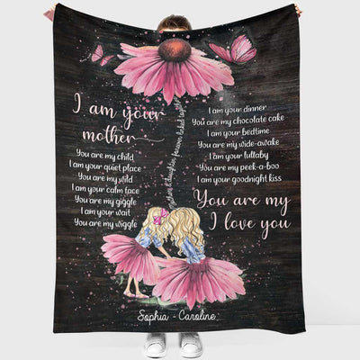 Family I Am Your Mother You Are My Child Personalized - Flannel Blanket - Owls Matrix LTD