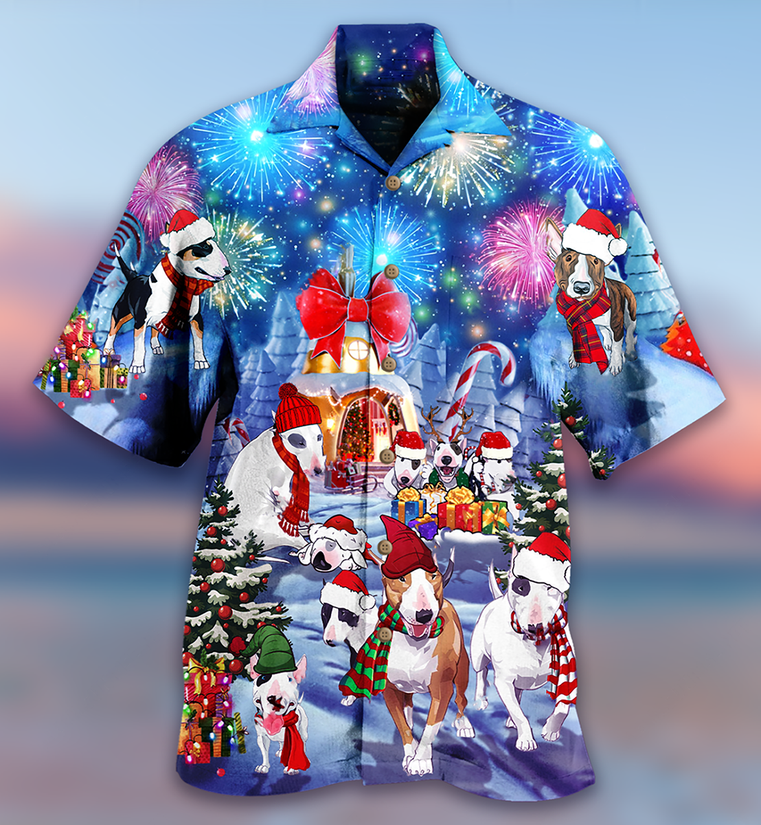 Bully Dog Merry Christmas - Hawaiian Shirt - Owls Matrix LTD