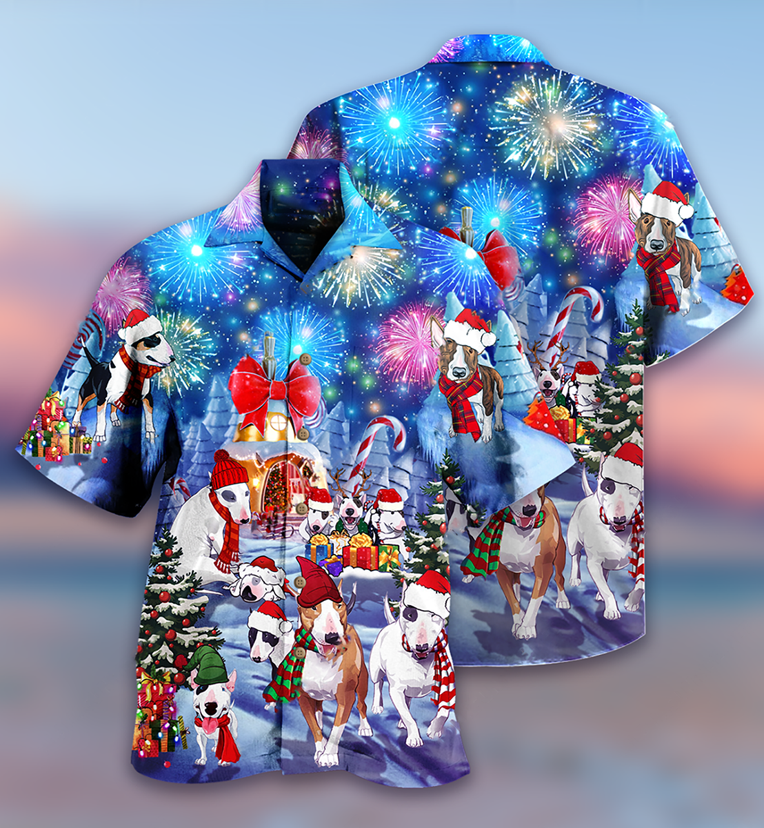 Bully Dog Merry Christmas - Hawaiian Shirt - Owls Matrix LTD