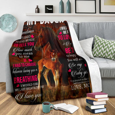 Horse To My Daughter Horse To Choose - Flannel Blanket - Owls Matrix LTD