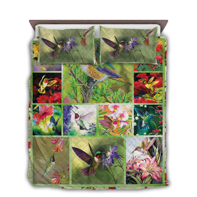TWIN ( 50 x 60 INCH ) Hummingbird So Beautiful Bird - Quilt Set - Owls Matrix LTD