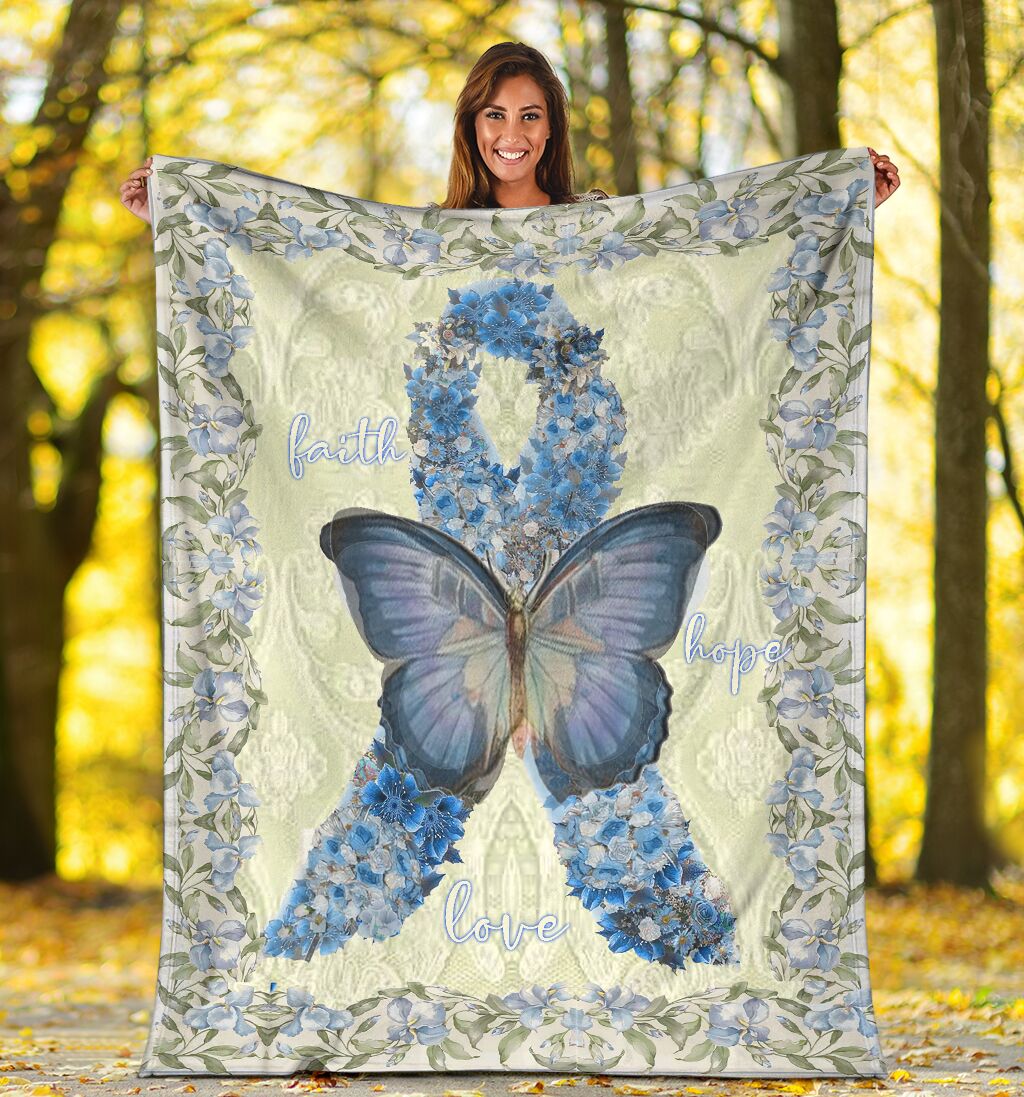 Diabetes Awareness Faith Hope Love Butterfly So Cool - Flannel Blanket - Owls Matrix LTD
