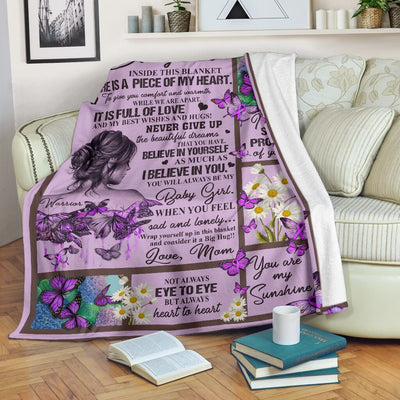 Fibromyalgia To My Daughter Fibromyalgia Awareness Style - Flannel Blanket - Owls Matrix LTD
