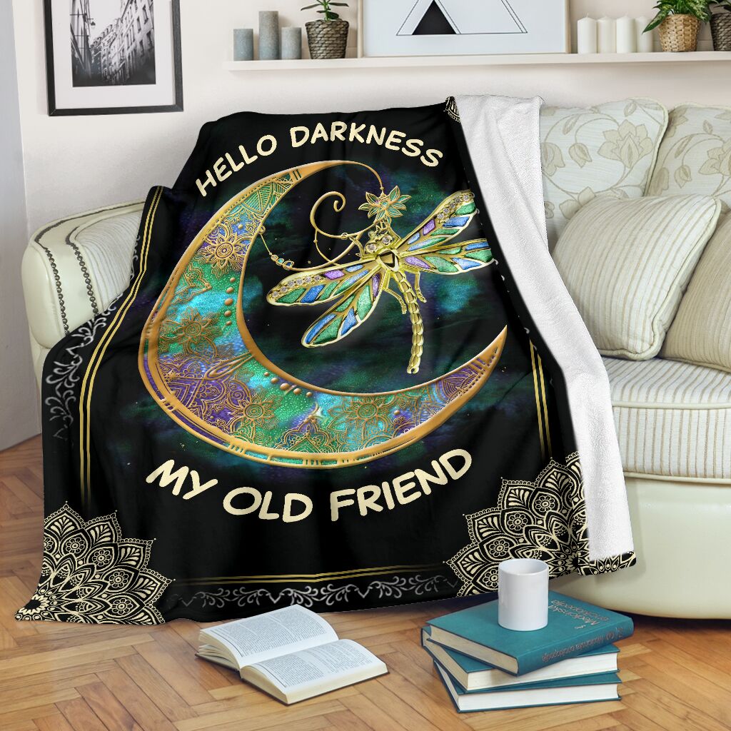 Hippie Hello Darkness My Old Friend - Flannel Blanket - Owls Matrix LTD