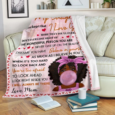 Black Girl To My Daughter African American Lovely - Flannel Blanket - Owls Matrix LTD