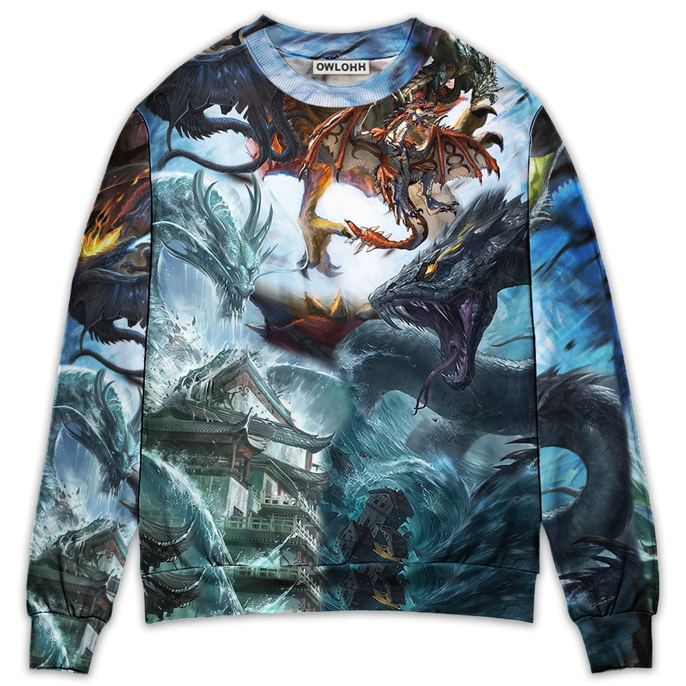 Sweater / S Dragon Battle Of Gods - Sweater - Ugly Christmas Sweaters - Owls Matrix LTD