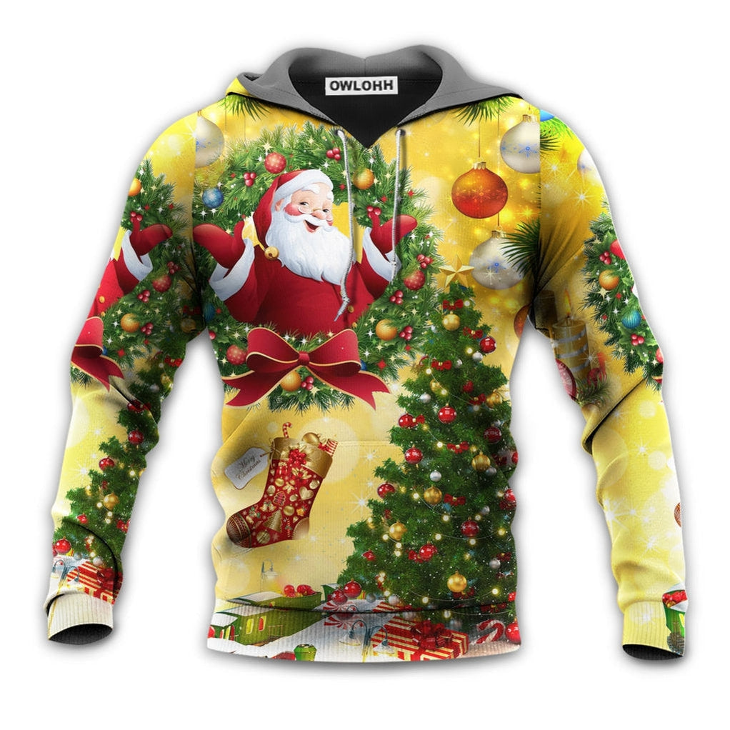Unisex Hoodie / S Christmas Tree Yellow Santa Claus - Hoodie - Owls Matrix LTD