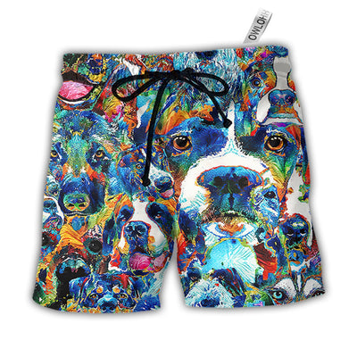 Beach Short / Adults / S Dog Lover Delight Art Style - Beach Short - Owls Matrix LTD