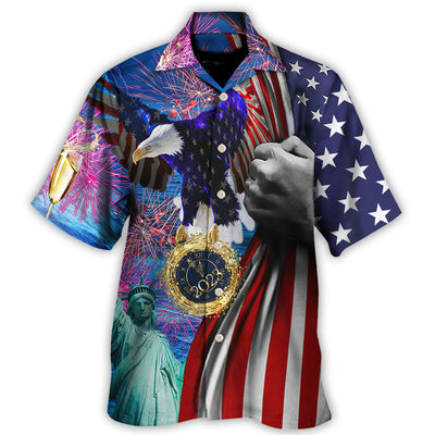 America 2023 New Year New America - Hawaiian Shirt - Owls Matrix LTD