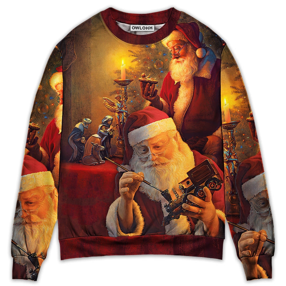 Sweater / S Christmas Santa Claus The Spirit of Christmas Art Style - Sweater - Ugly Christmas Sweaters - Owls Matrix LTD