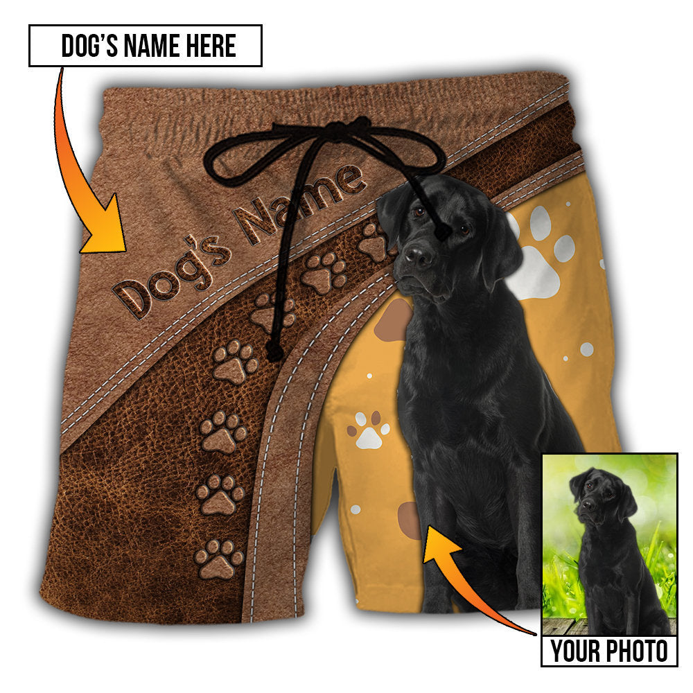 Black Labrador / Adults / S Dog Paw Various Style Custom Photo Personalized - Beach Short - Owls Matrix LTD