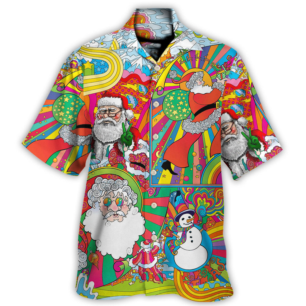 Hawaiian Shirt / Adults / S Hippie Santa Merry Xmas - Hawaiian Shirt - Owls Matrix LTD