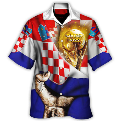 Hawaiian Shirt / Adults / S World Cup Qatar 2022 Croatia Will Be The Champion Flag Vintage - Hawaiian Shirt - Owls Matrix LTD