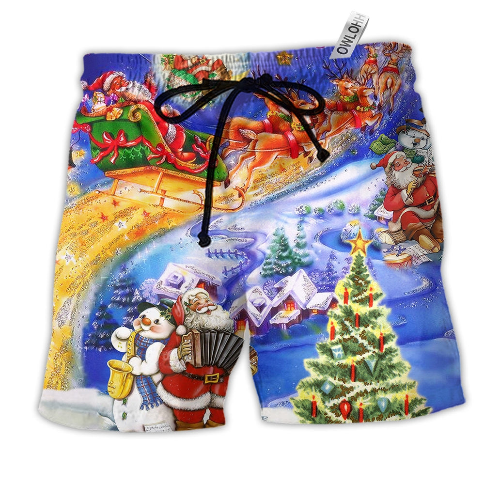 Beach Short / Adults / S Santa Love Christmas Everytime - Beach Short - Owls Matrix LTD