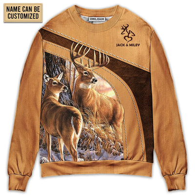 Sweater / S Deer Here Lives An Old Buck And His Sweet Doe Personalized - Sweater - Ugly Christmas Sweaters - Owls Matrix LTD