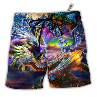Beach Short / Adults / S Dragon Neon Legends Colorful - Beach Short - Owls Matrix LTD