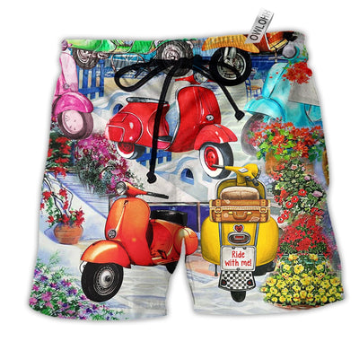 Beach Short / Adults / S Scooter Chill With Your Scooters By Greece - Beach Short - Owls Matrix LTD