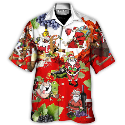 Hawaiian Shirt / Adults / S Christmas Santa Get Drunk At Christmas Party - Hawaiian Shirt - Owls Matrix LTD