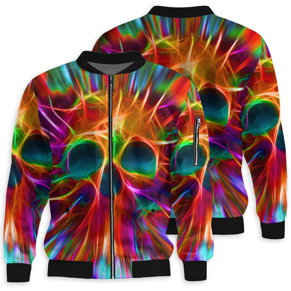S Skull Rainbow Color Love Cool Style - Bomber Jacket - Owls Matrix LTD