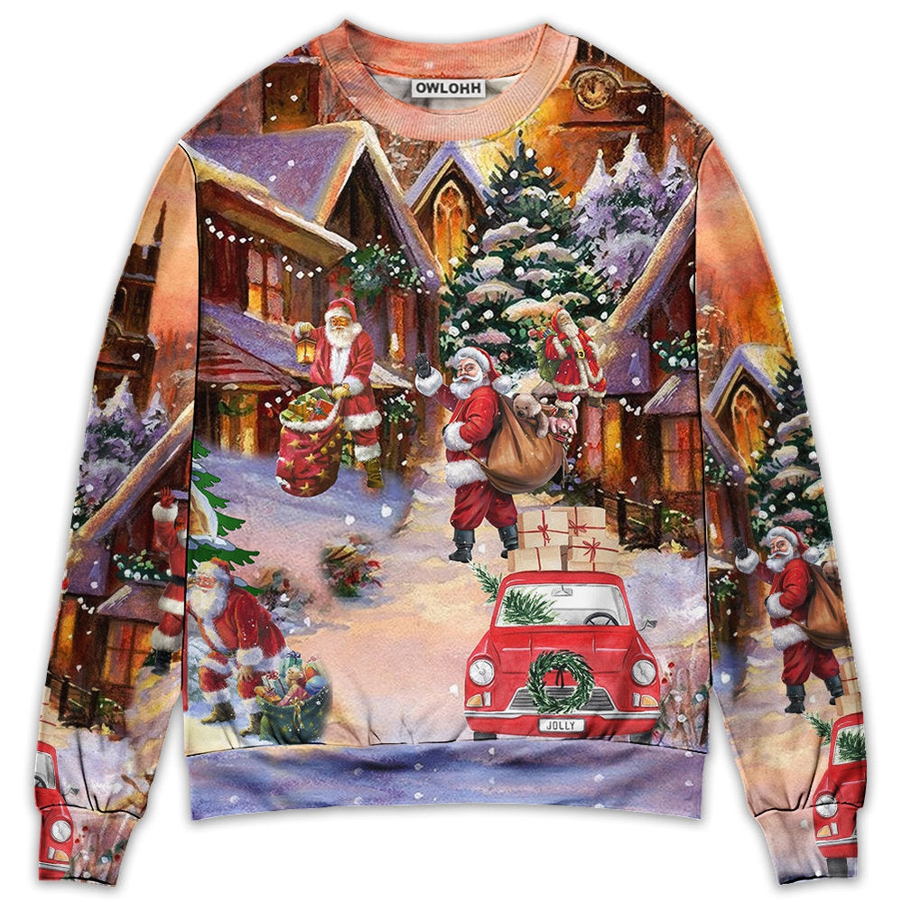 Sweater / S Christmas Santa Is Delivering Love - Sweater - Ugly Christmas Sweaters - Owls Matrix LTD