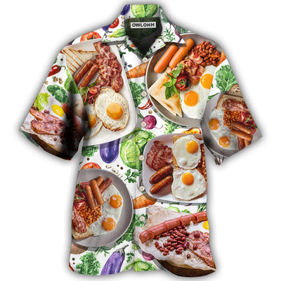 Hawaiian Shirt / Adults / S Food Breakfast Sausage Art Style - Hawaiian Shirt - Owls Matrix LTD