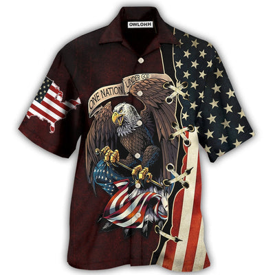 Hawaiian Shirt / Adults / S Eagle One Nation Under God - Hawaiian Shirt - Owls Matrix LTD