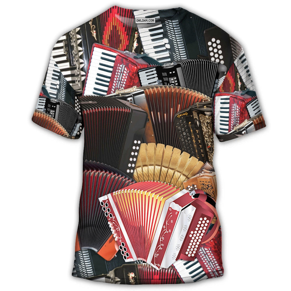 S Accordion A Gentleman Is Someone Who Can Play The Accordion - Round Neck T-shirt - Owls Matrix LTD