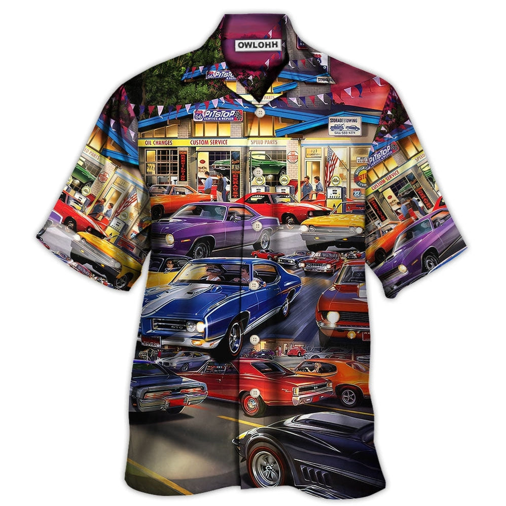 Hawaiian Shirt / Adults / S Car Classic Muscle Car Service - Hawaiian Shirt - Owls Matrix LTD