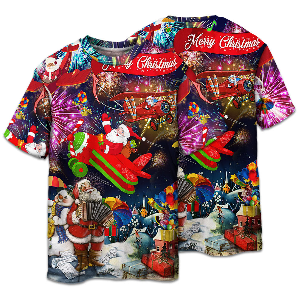T-shirt / S Christmas Spreading Merry Xmas - Pajamas Short Sleeve - Owls Matrix LTD