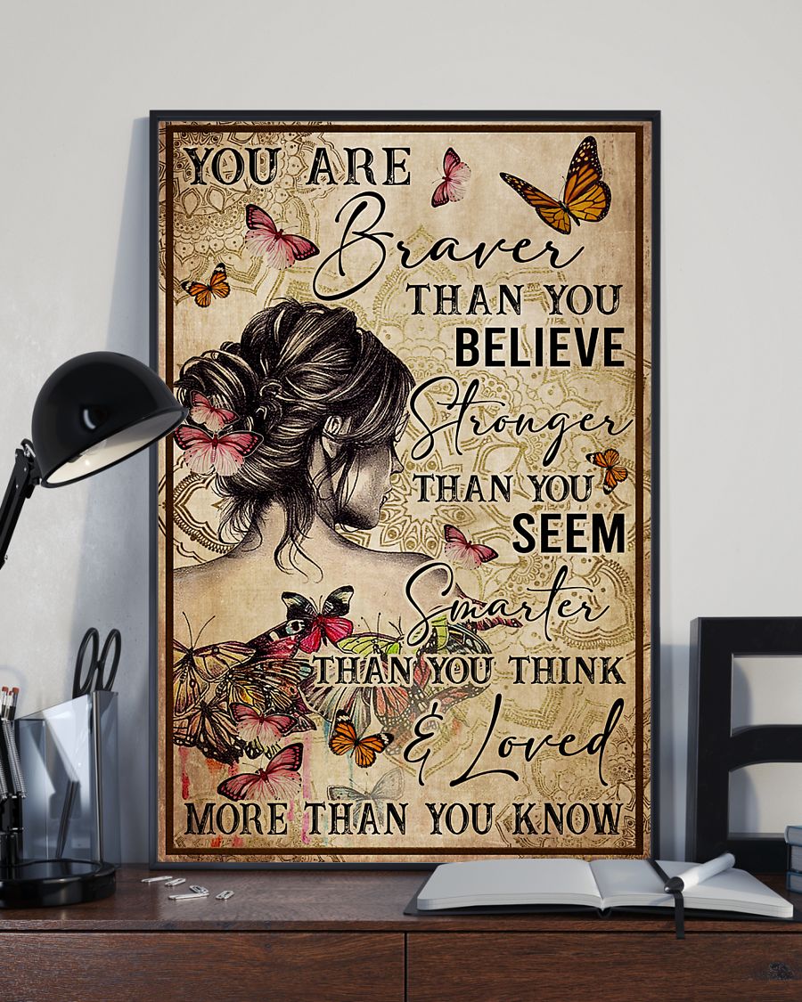 Yoga You Are Braver Than You Believe - Vertical Poster - Owls Matrix LTD