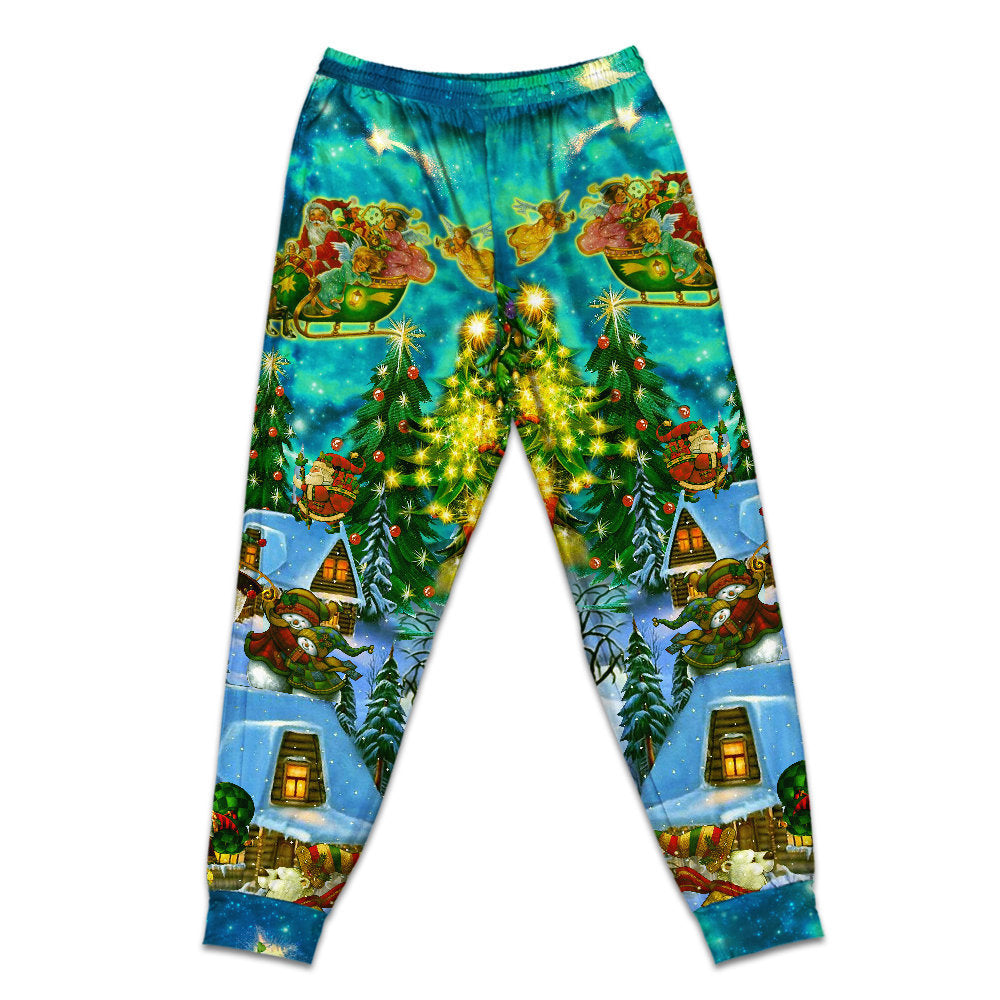 Pants / S Christmas The Magical Night - Pajamas Short Sleeve - Owls Matrix LTD