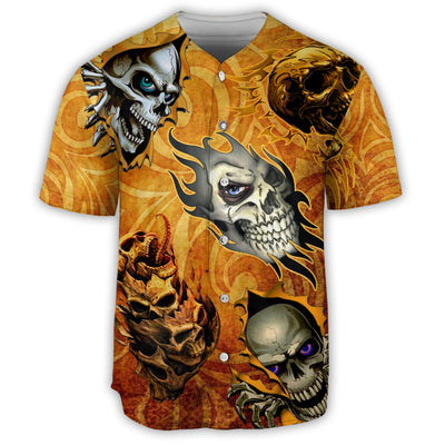 S Skull And Fire My Style - Baseball Jersey - Owls Matrix LTD