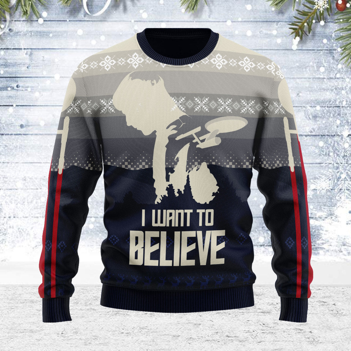 Star Trek I Want To Believe Christmas - Sweater - Ugly Christmas Sweater