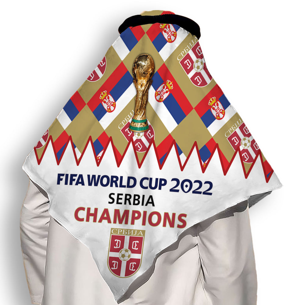 110x110cm World Cup 2022 Serbia Champions - Keffiyeh - Owls Matrix LTD