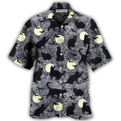 Hawaiian Shirt / Adults / S Halloween Black Cat Pattern - Hawaiian Shirt - Owls Matrix LTD