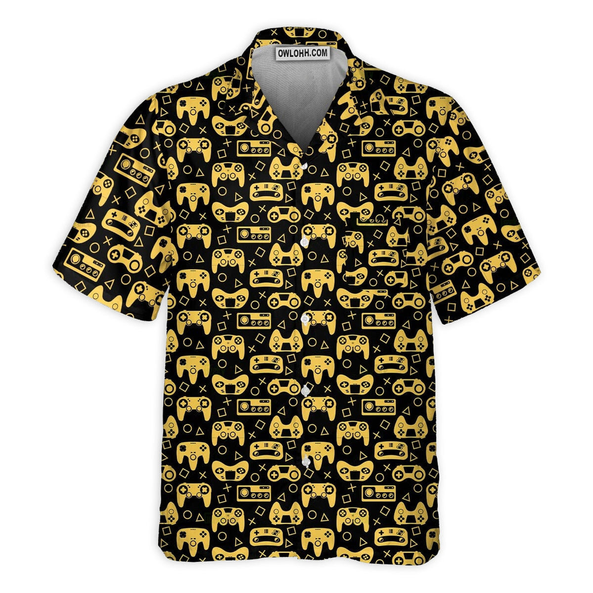 DnD Game Controller Black And Yellow Style - Hawaiian Shirt - Owls Matrix LTD