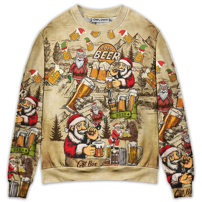 Sweater / S Christmas Merry Xmas Love Beer - Sweater - Ugly Christmas Sweaters - Owls Matrix LTD