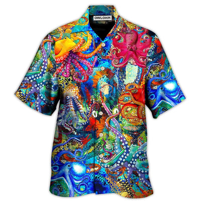 Hawaiian Shirt / Adults / S Octopus Lover Colorful Art Style - Hawaiian Shirt - Owls Matrix LTD