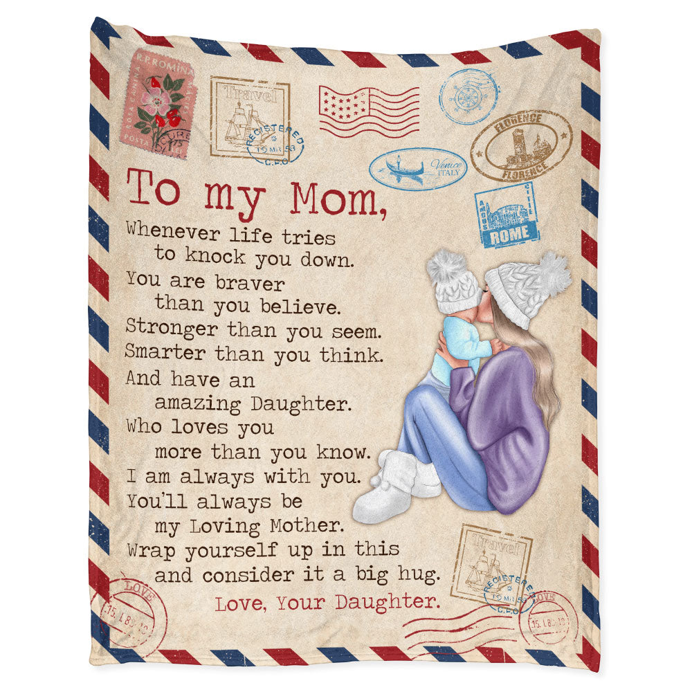 50" x 60" Mom Letter To My Mom I Love You - Flannel Blanket - Letter To My Mom Letter We Love You, Birthday Mom - Owls Matrix LTD