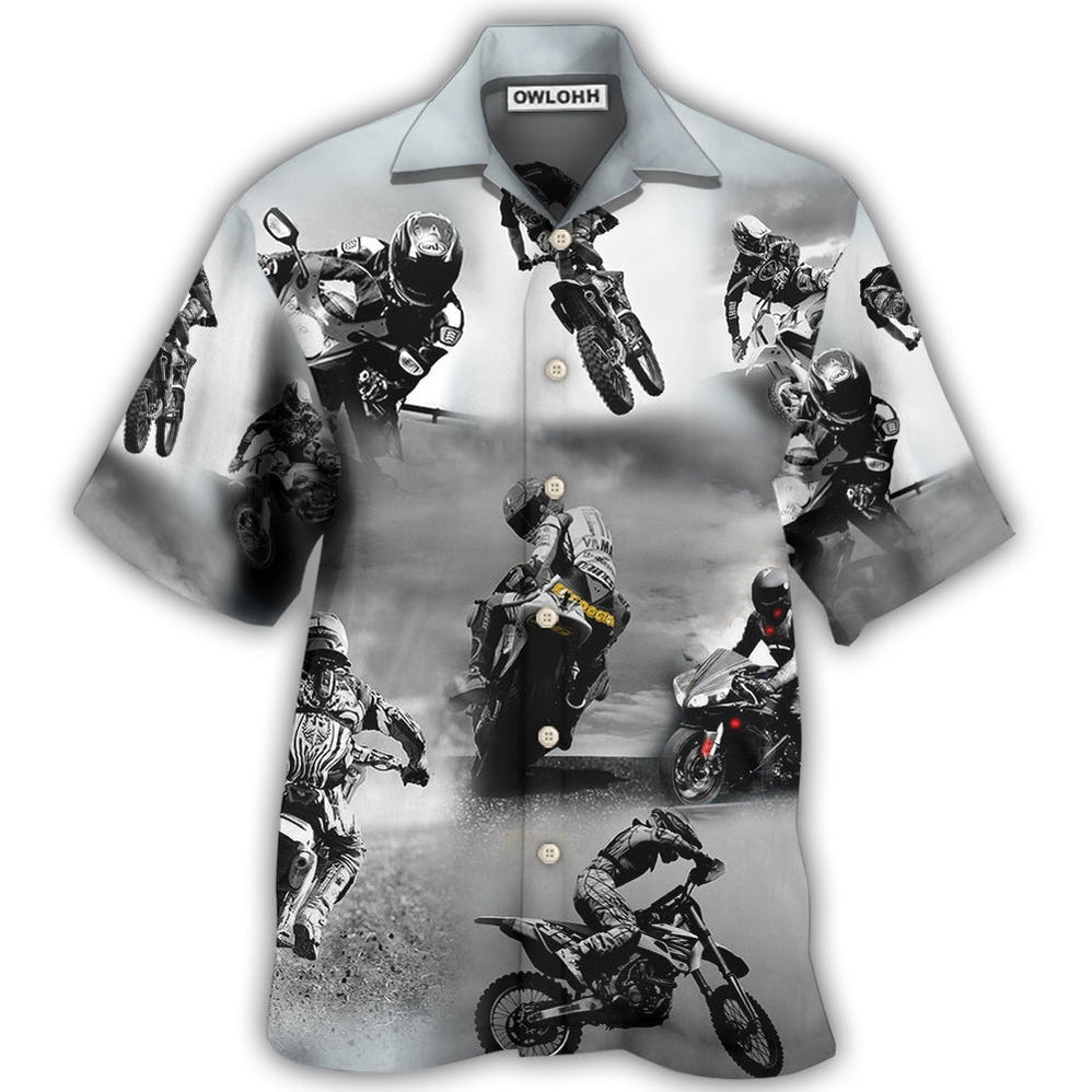 Hawaiian Shirt / Adults / S Motorcycle Sometimes I Look Back - Hawaiian Shirt - Owls Matrix LTD