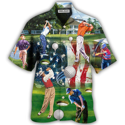 Hawaiian Shirt / Adults / S Golf Independence Day American Flag - Hawaiian Shirt - Owls Matrix LTD