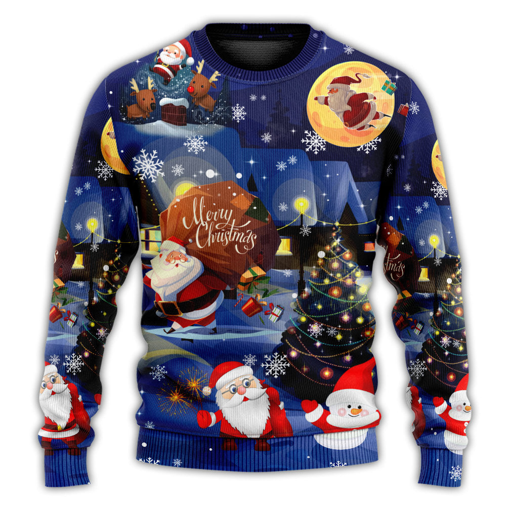 Christmas Sweater / S Christmas Love Santa And Gifts - Sweater - Ugly Christmas Sweaters - Owls Matrix LTD